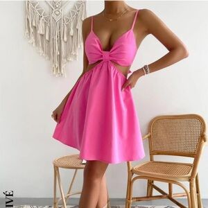 SHEIN Privé Cut Out Tie Backless Cami Dress